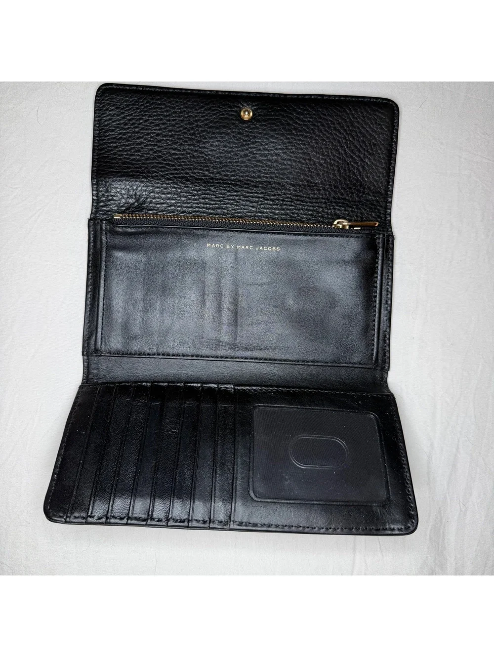 Marc by Marc Jacob’s Standard Supply Tri Fold Black Pebbled Leather Wallet